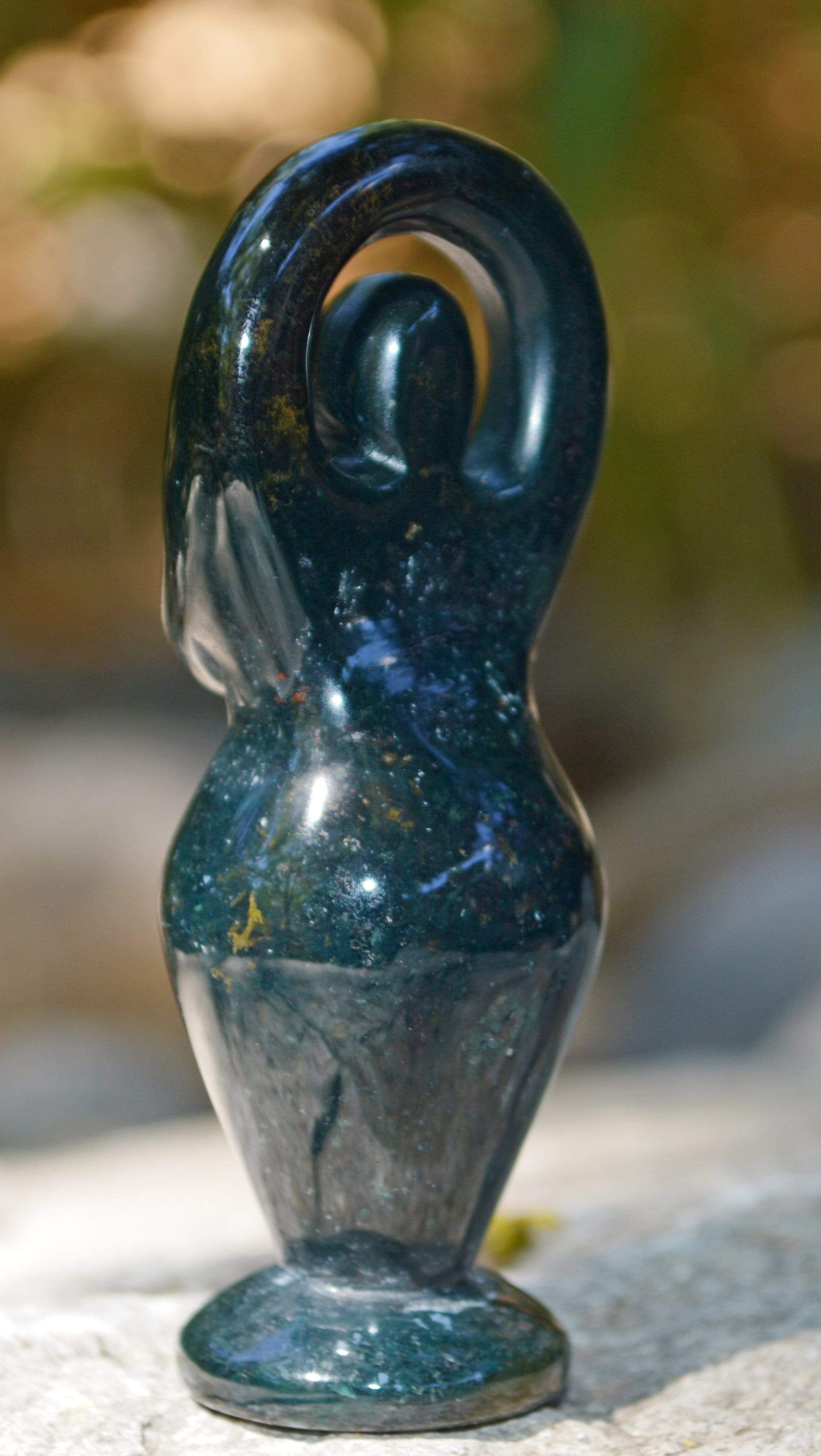 Crystal Wholesale Moss Agate Goddess Crystal Carvings - Small