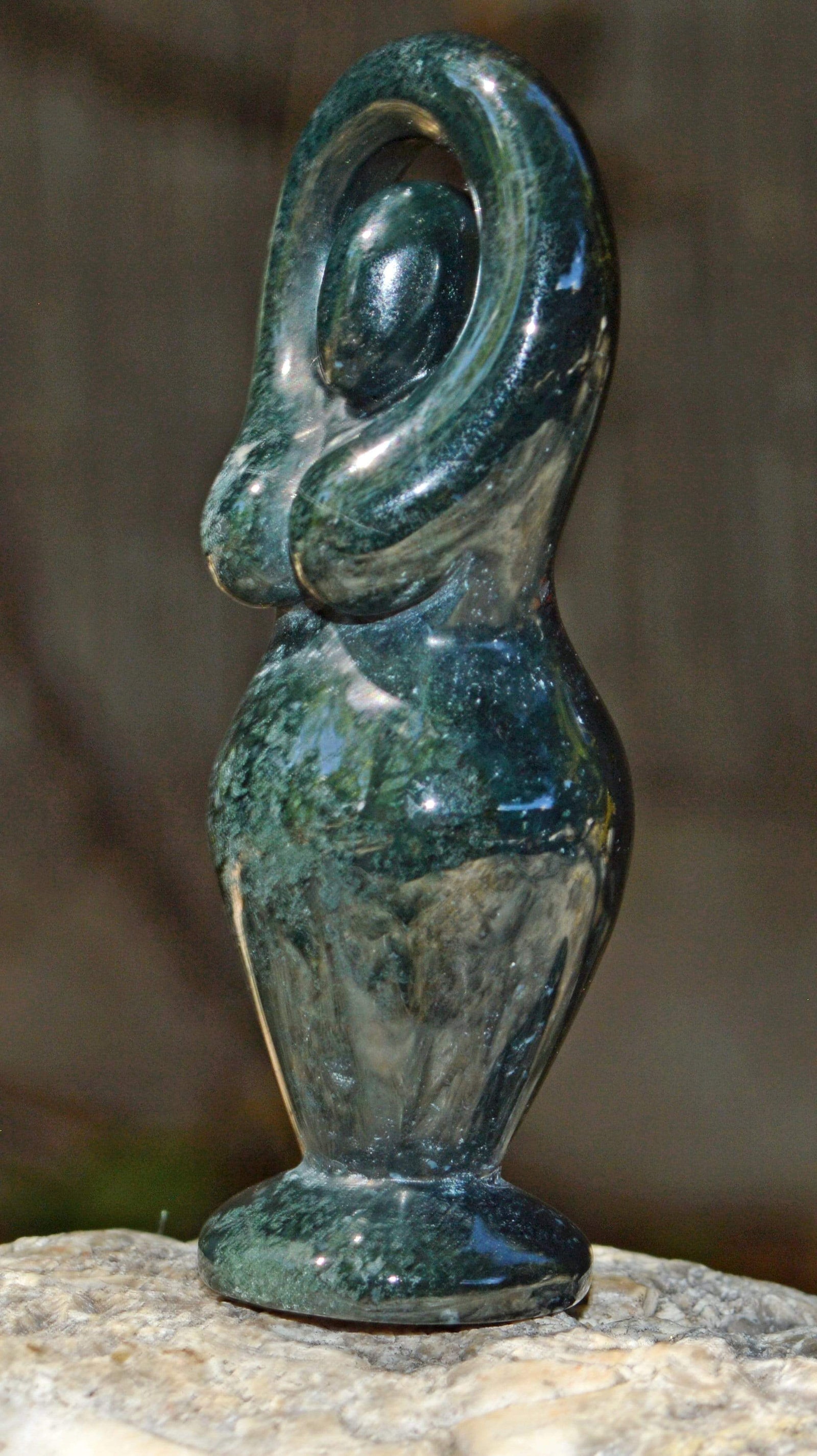 Crystal Wholesale Moss Agate Goddess Crystal Carvings - Small