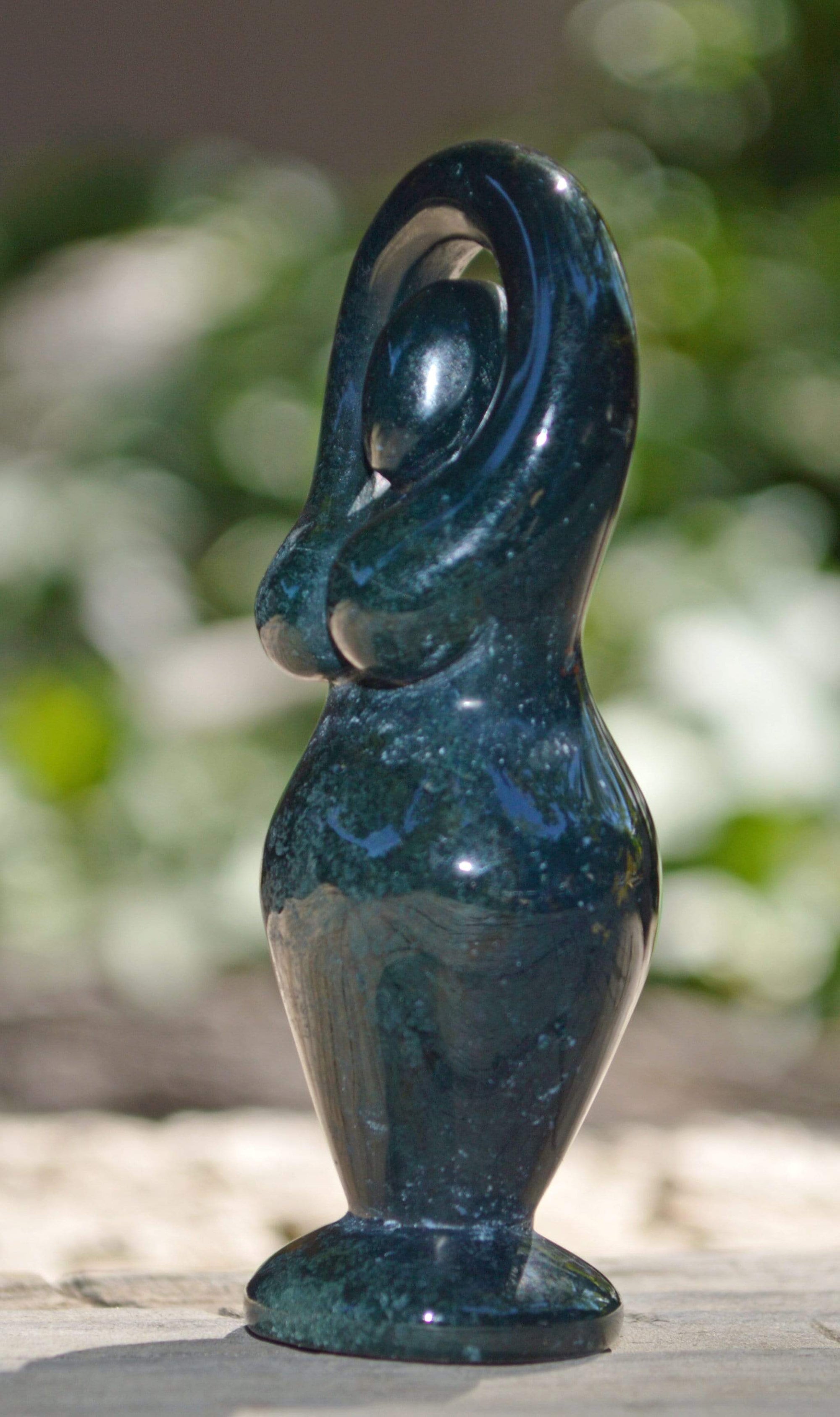 Crystal Wholesale Moss Agate Goddess Crystal Carvings - Small