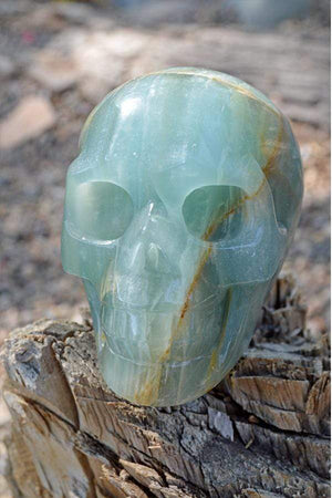 Crystal Wholesale Natural Blue Onyx Crystal Skull Carving I - Medium
