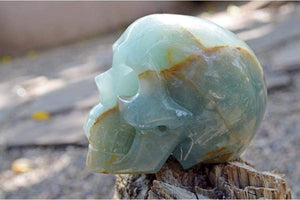 Crystal Wholesale Natural Blue Onyx Crystal Skull Carving I - Medium