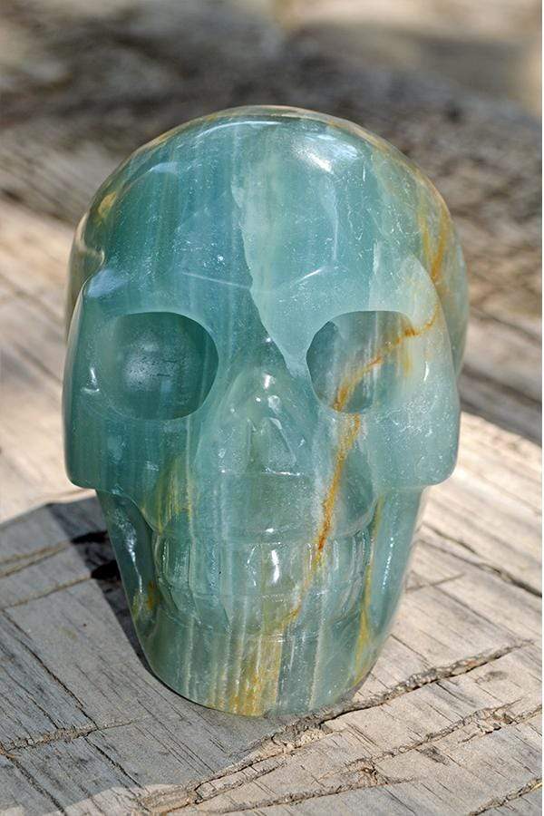 Crystal Wholesale Natural Blue Onyx Crystal Skull Carving I - Medium