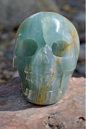 Crystal Wholesale Natural Blue Onyx Crystal Skull Carving I - Medium