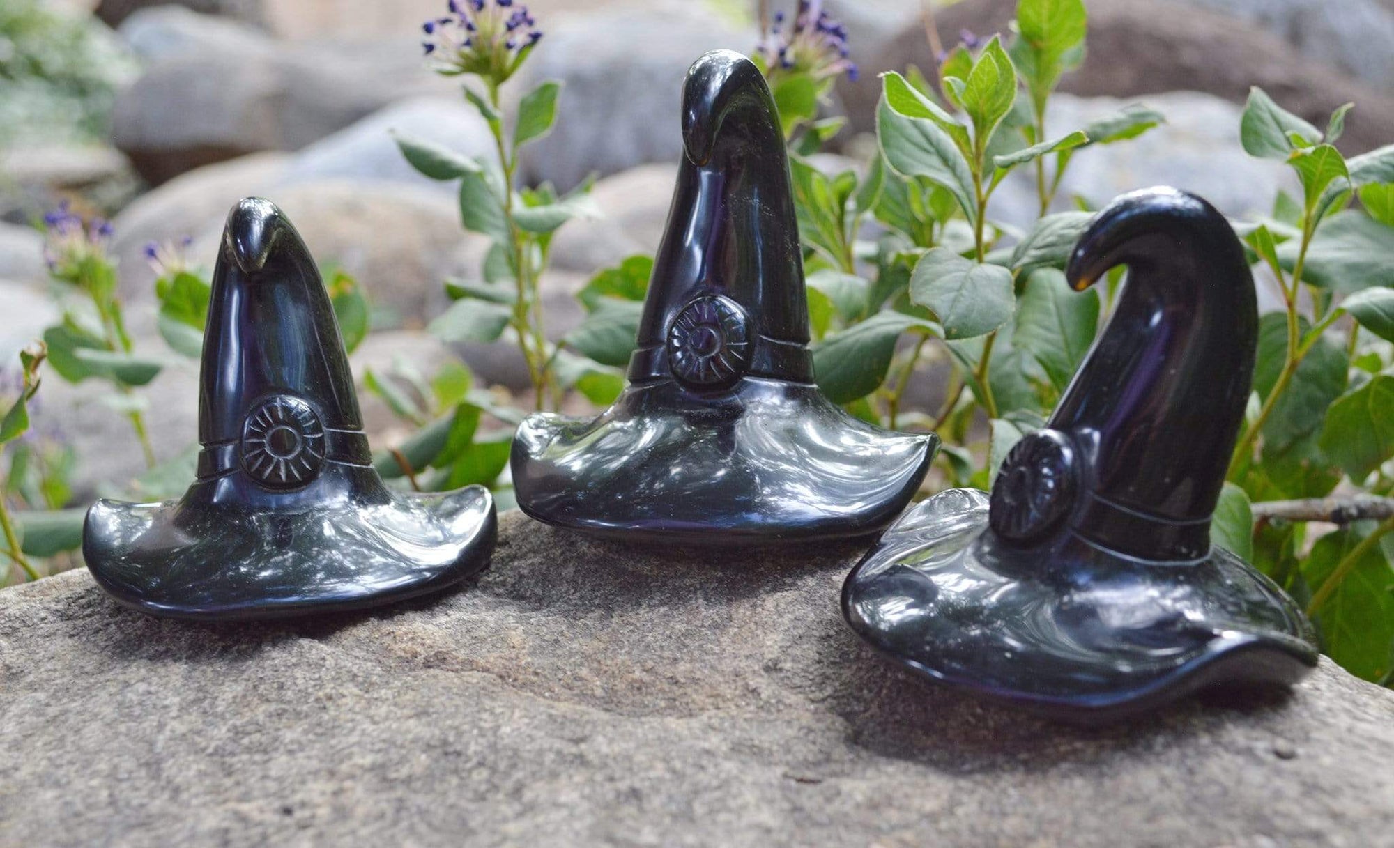 Crystal Wholesale Natural Gold(en) Sheen Obsidian Carved Crystal Witches Hat - Medium