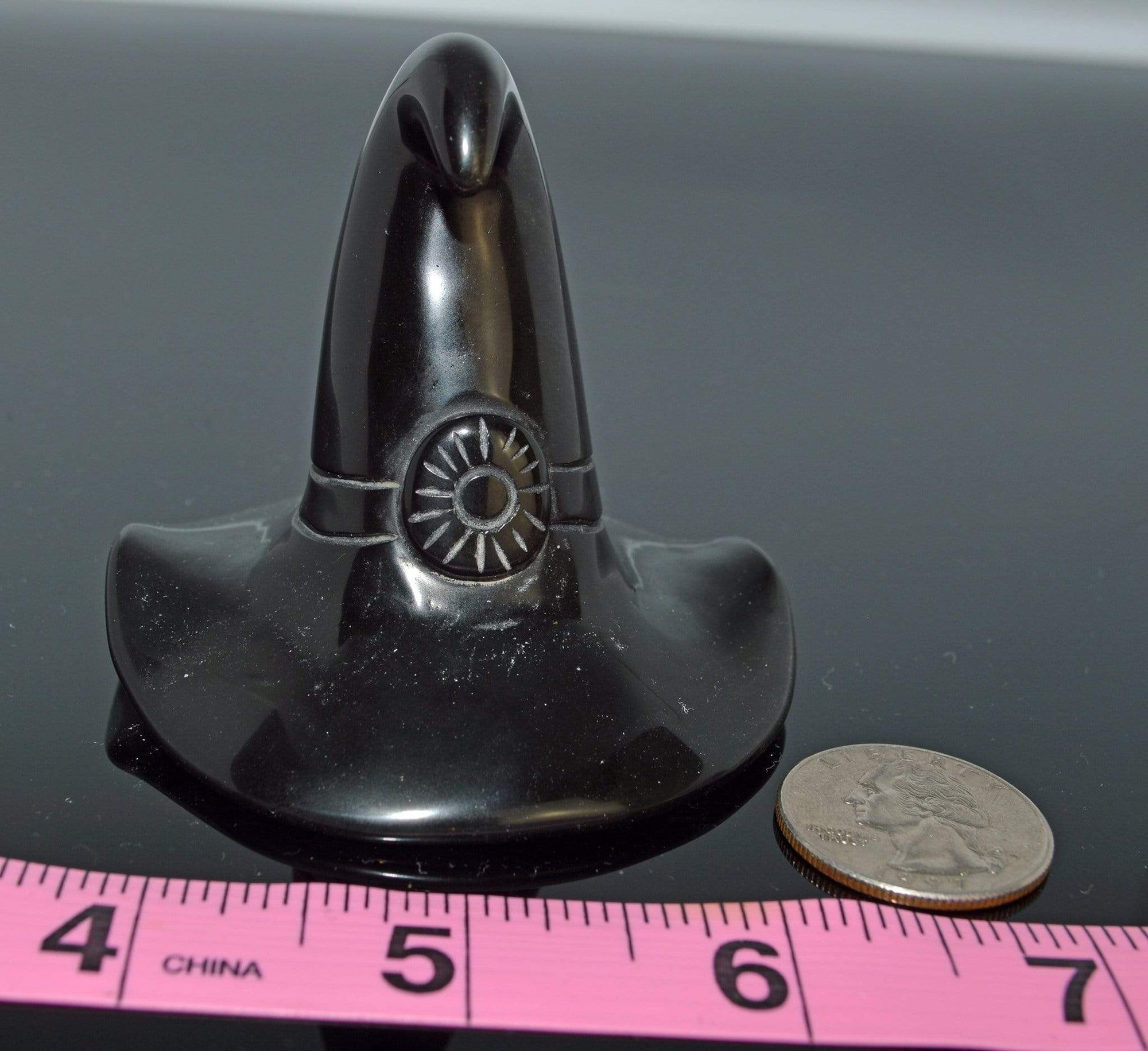 Crystal Wholesale Natural Gold(en) Sheen Obsidian Carved Crystal Witches Hat - Medium