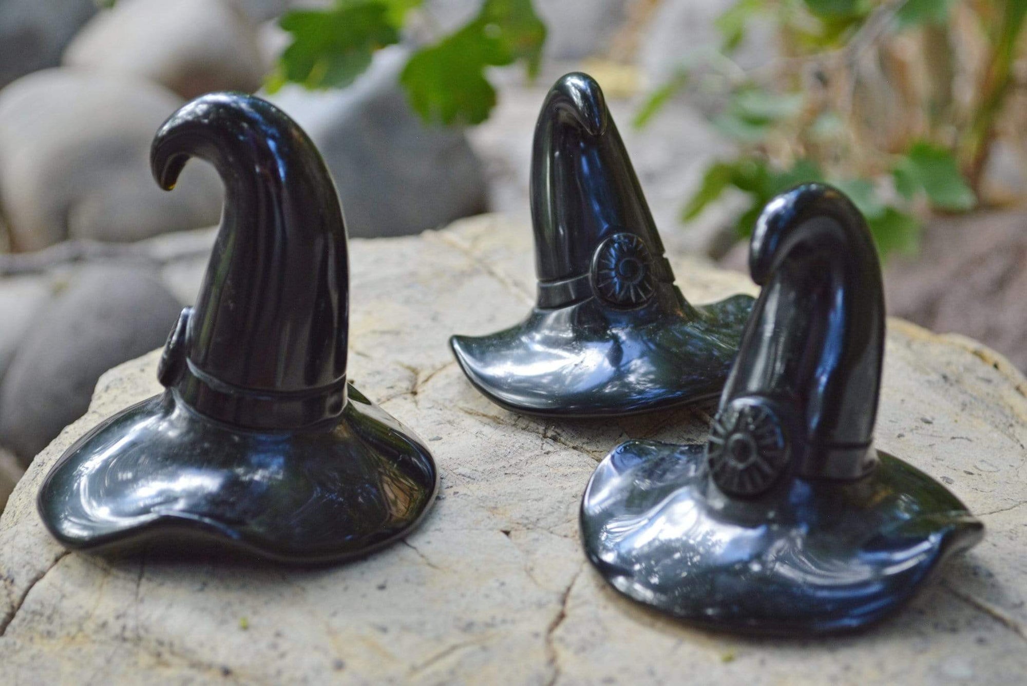 Crystal Wholesale Natural Gold(en) Sheen Obsidian Carved Crystal Witches Hat - Medium