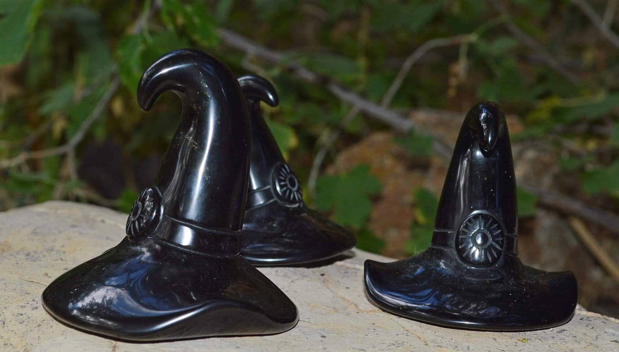 Crystal Wholesale Natural Gold(en) Sheen Obsidian Carved Crystal Witches Hat - Medium