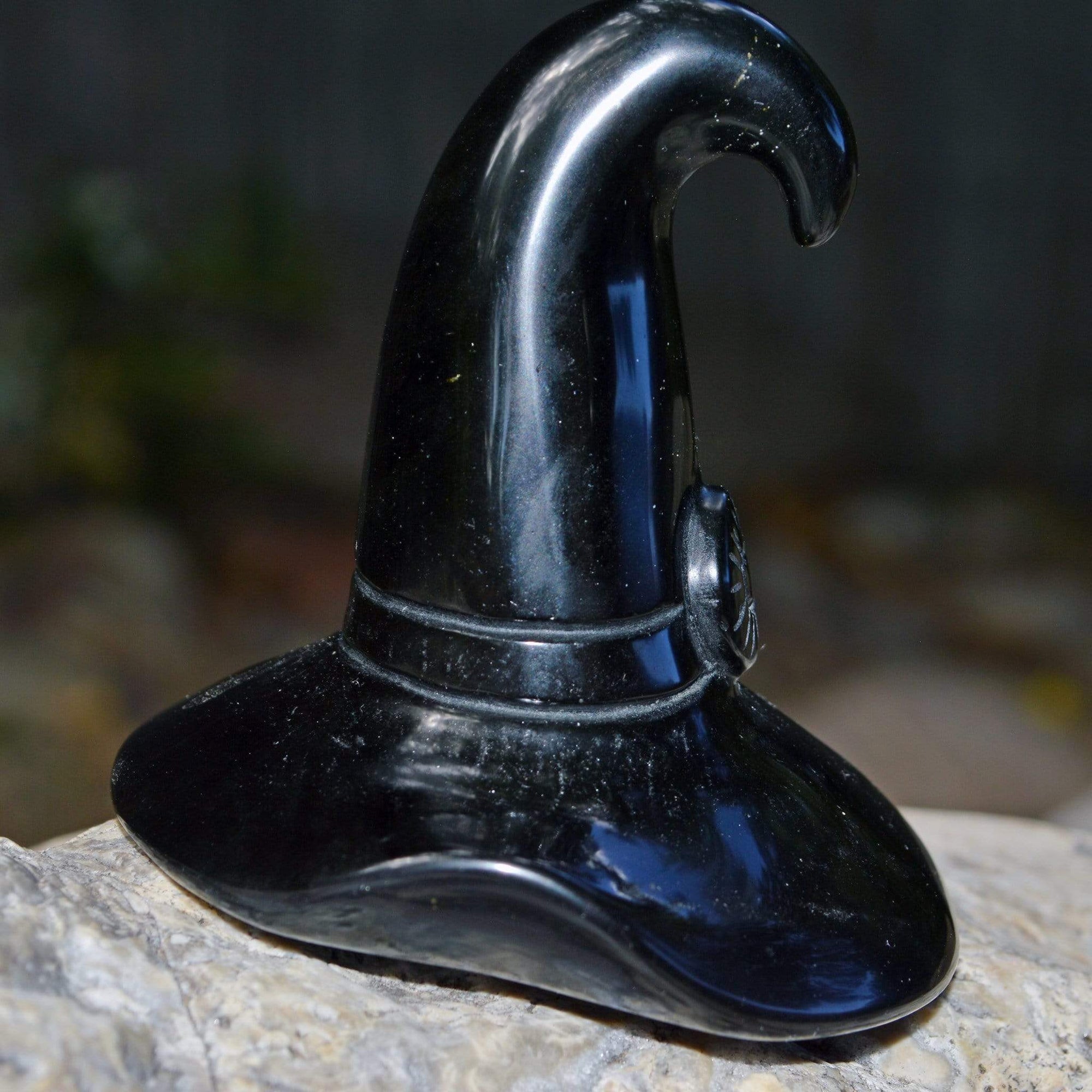 Crystal Wholesale Natural Gold(en) Sheen Obsidian Carved Crystal Witches Hat - Medium