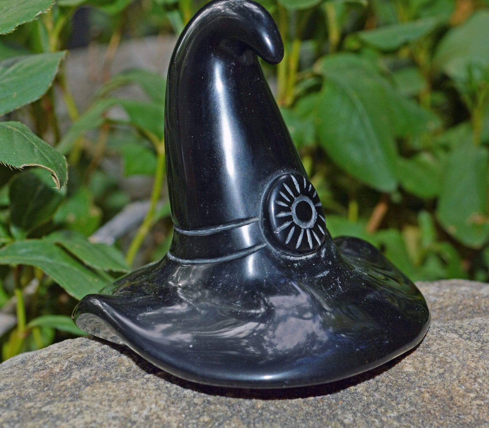 Crystal Wholesale Natural Gold(en) Sheen Obsidian Carved Crystal Witches Hat - Medium