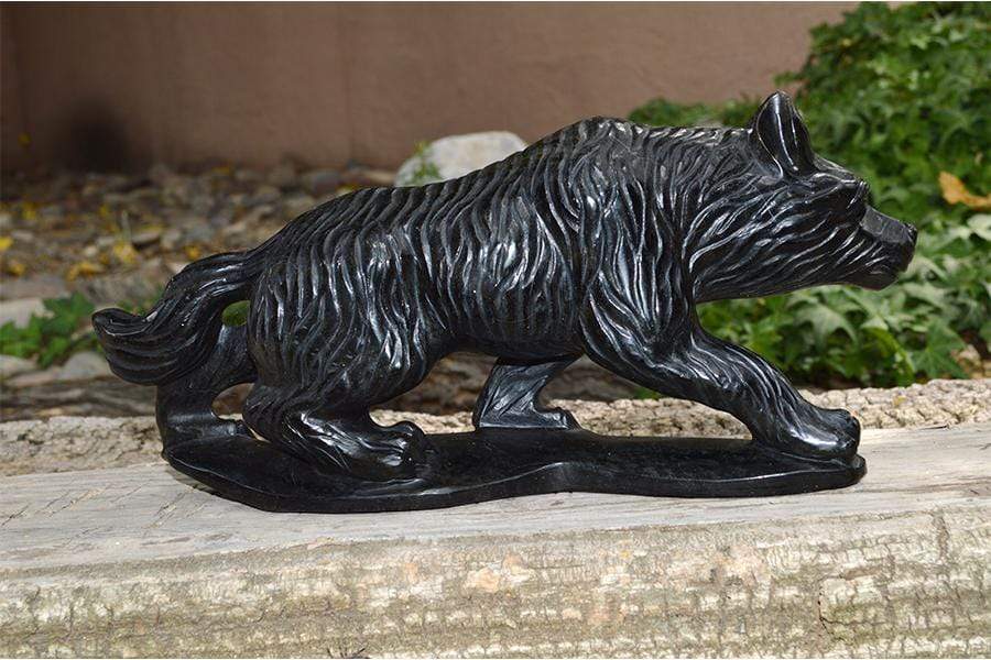 Crystal Wholesale Natural Gold(en) Sheen Obsidian Wolf Crystal Carving - Large