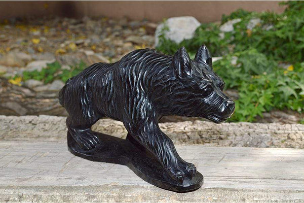 Crystal Wholesale Natural Gold(en) Sheen Obsidian Wolf Crystal Carving - Large