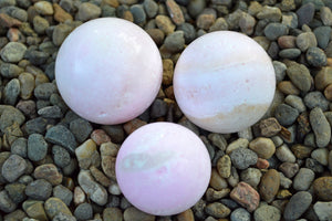 Crystal Wholesale Pink Aragonite - Carved Hearts and Spheres - Small to Medium