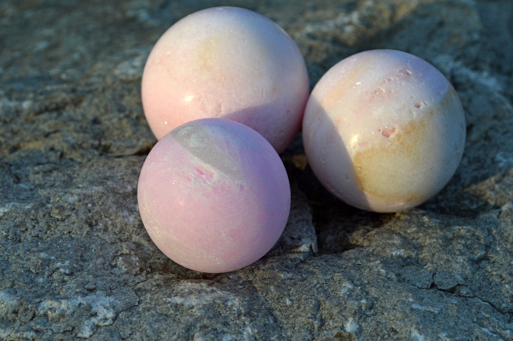 Crystal Wholesale Pink Aragonite - Carved Hearts and Spheres - Small to Medium