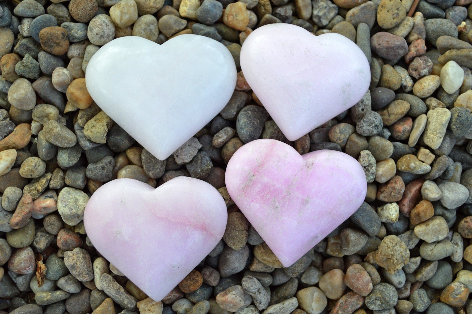 Crystal Wholesale Pink Aragonite - Carved Hearts and Spheres - Small to Medium