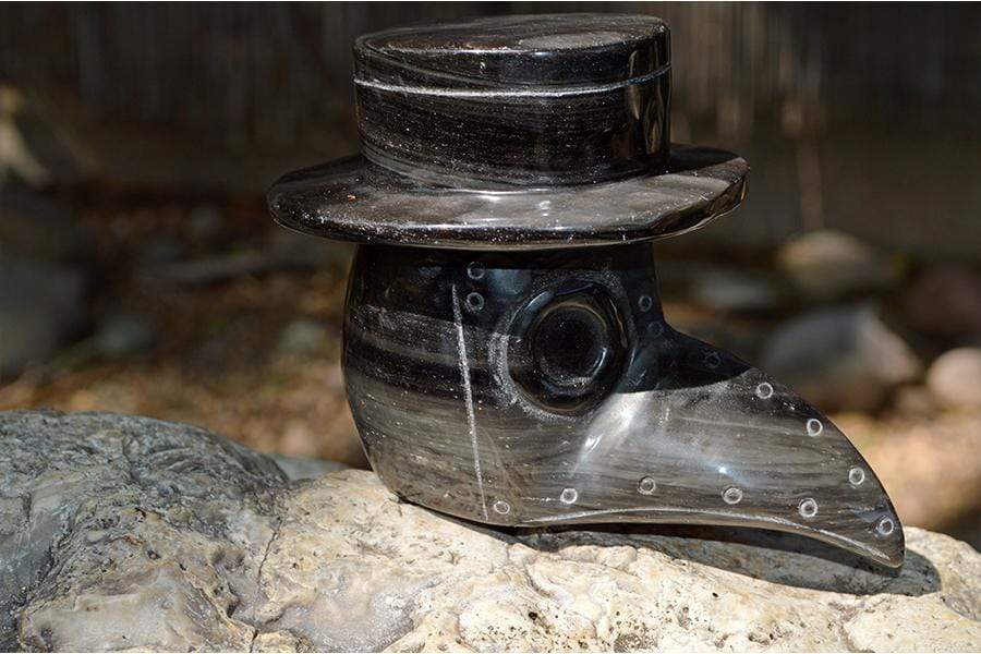 Crystal Wholesale Plague Doctor 2020 | Steampunk | Raven | Odin | Thoth |  Crystal Carving - Medium | 3 Obsidian Varieties