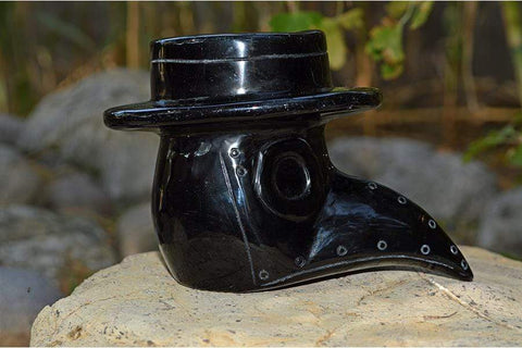Plague Doctor 2020 | Steampunk | Raven | Odin | Thoth |  Crystal Carving - Medium | 3 Obsidian Varieties