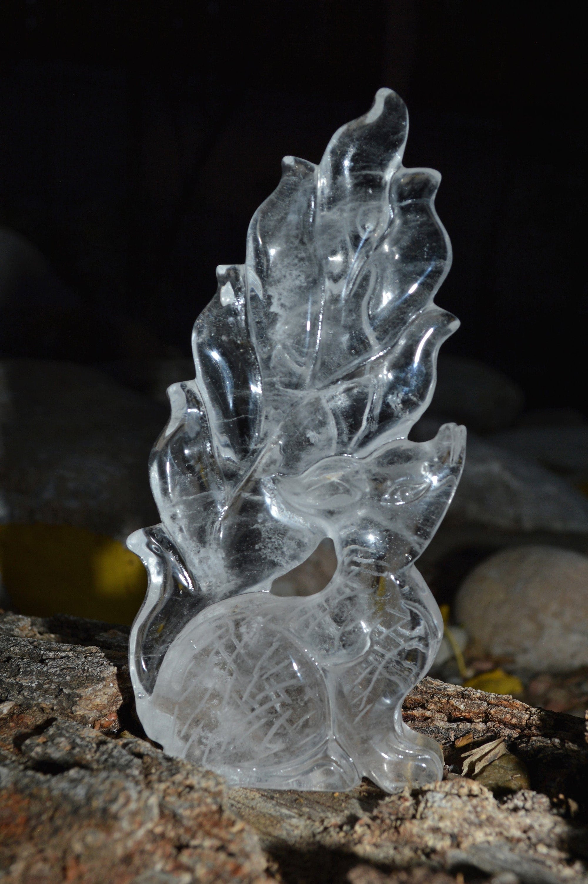 Crystal Wholesale Quartz Crystal - Fox | Nine Tails 9 Tails | Kitsune | Hand Carved | Natural Clear Quartz | Kumiho