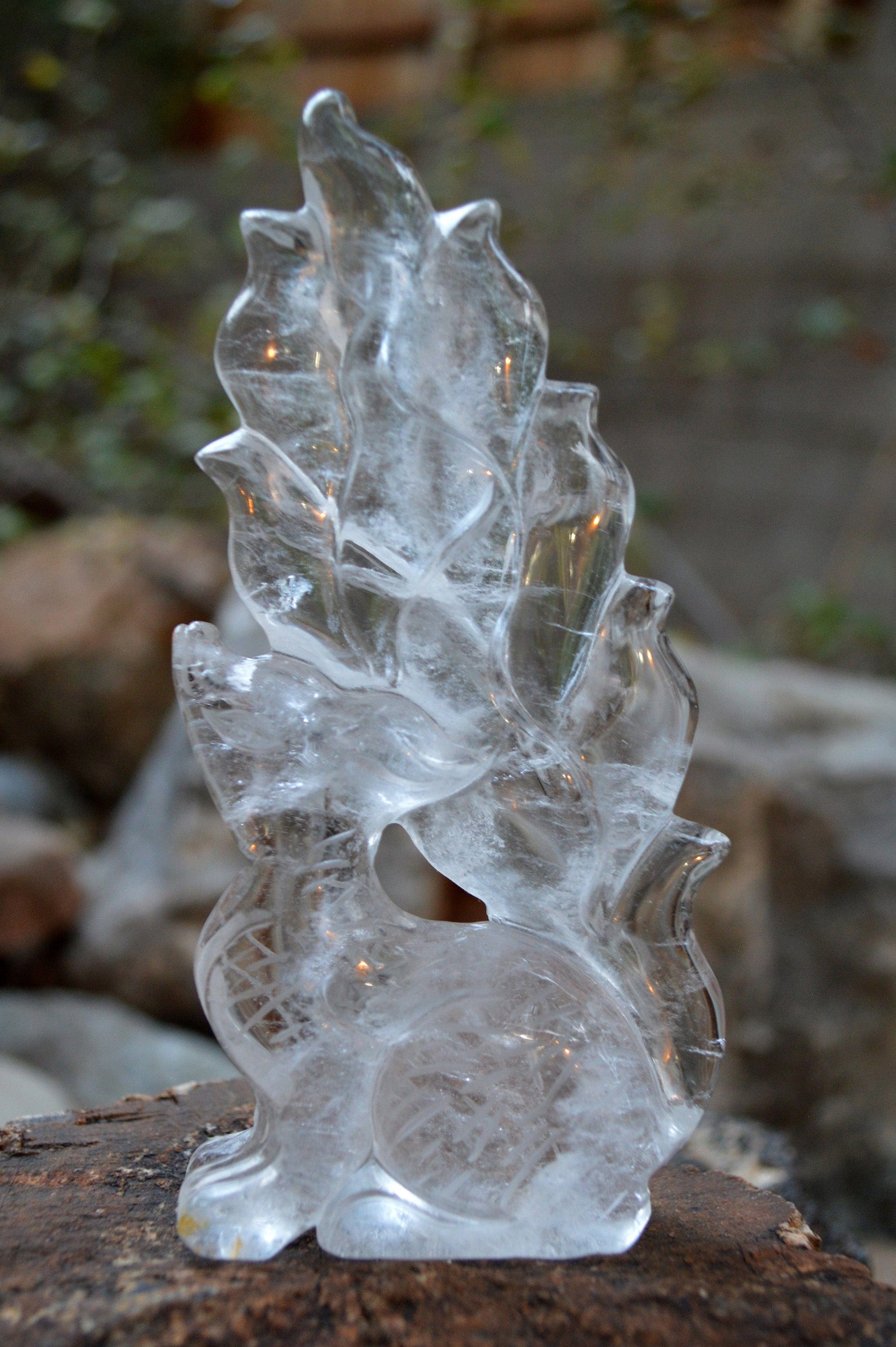 Crystal Wholesale Quartz Crystal - Fox | Nine Tails 9 Tails | Kitsune | Hand Carved | Natural Clear Quartz | Kumiho
