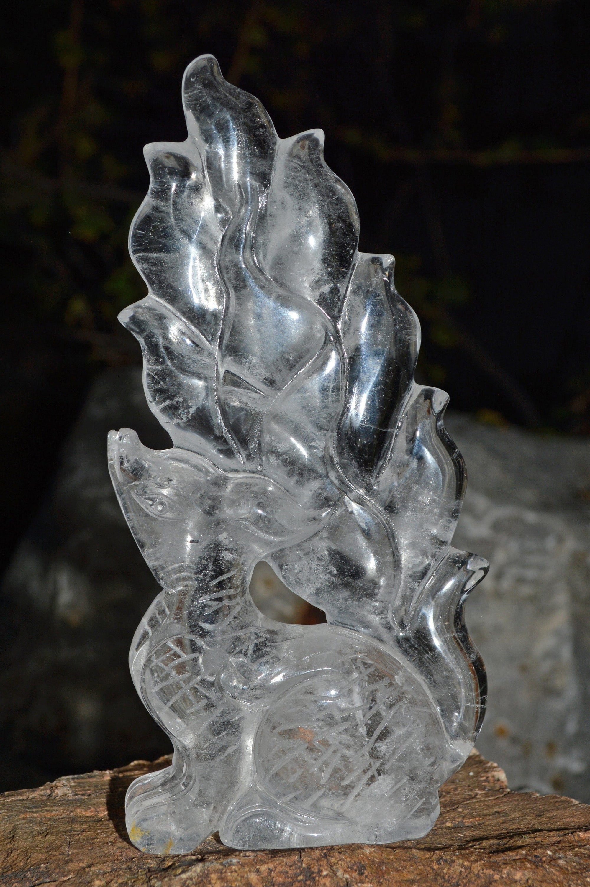 Crystal Wholesale Quartz Crystal - Fox | Nine Tails 9 Tails | Kitsune | Hand Carved | Natural Clear Quartz | Kumiho