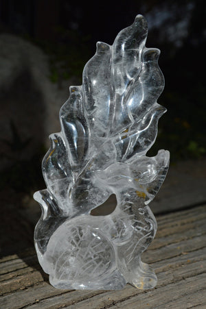 Crystal Wholesale Quartz Crystal - Fox | Nine Tails 9 Tails | Kitsune | Hand Carved | Natural Clear Quartz | Kumiho