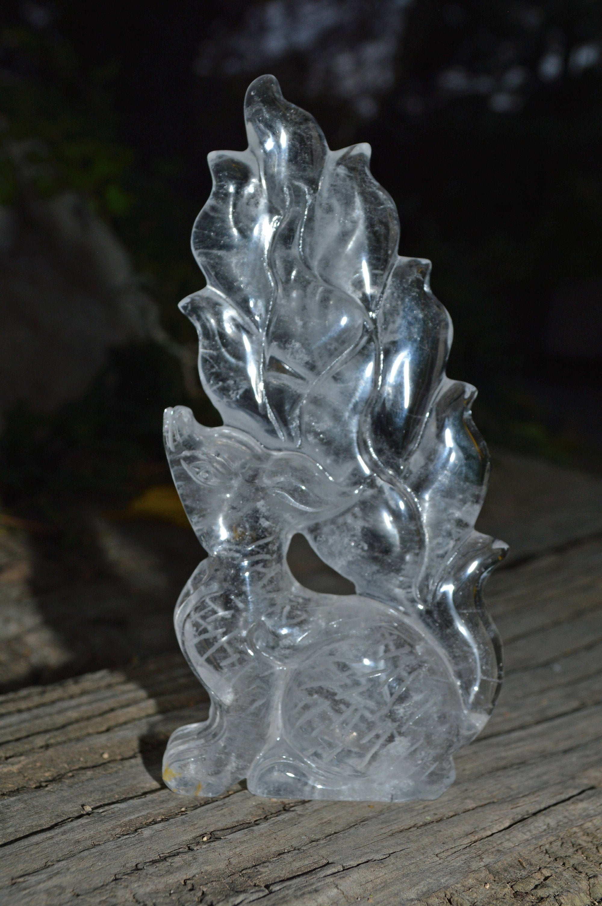 Crystal Wholesale Quartz Crystal - Fox | Nine Tails 9 Tails | Kitsune | Hand Carved | Natural Clear Quartz | Kumiho