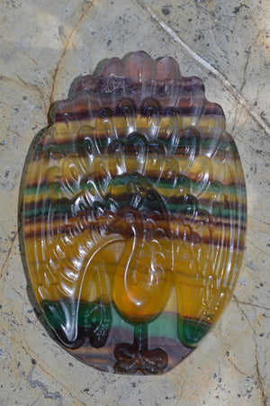 Crystal Wholesale Rainbow Fluorite Hand Carved Peacock I