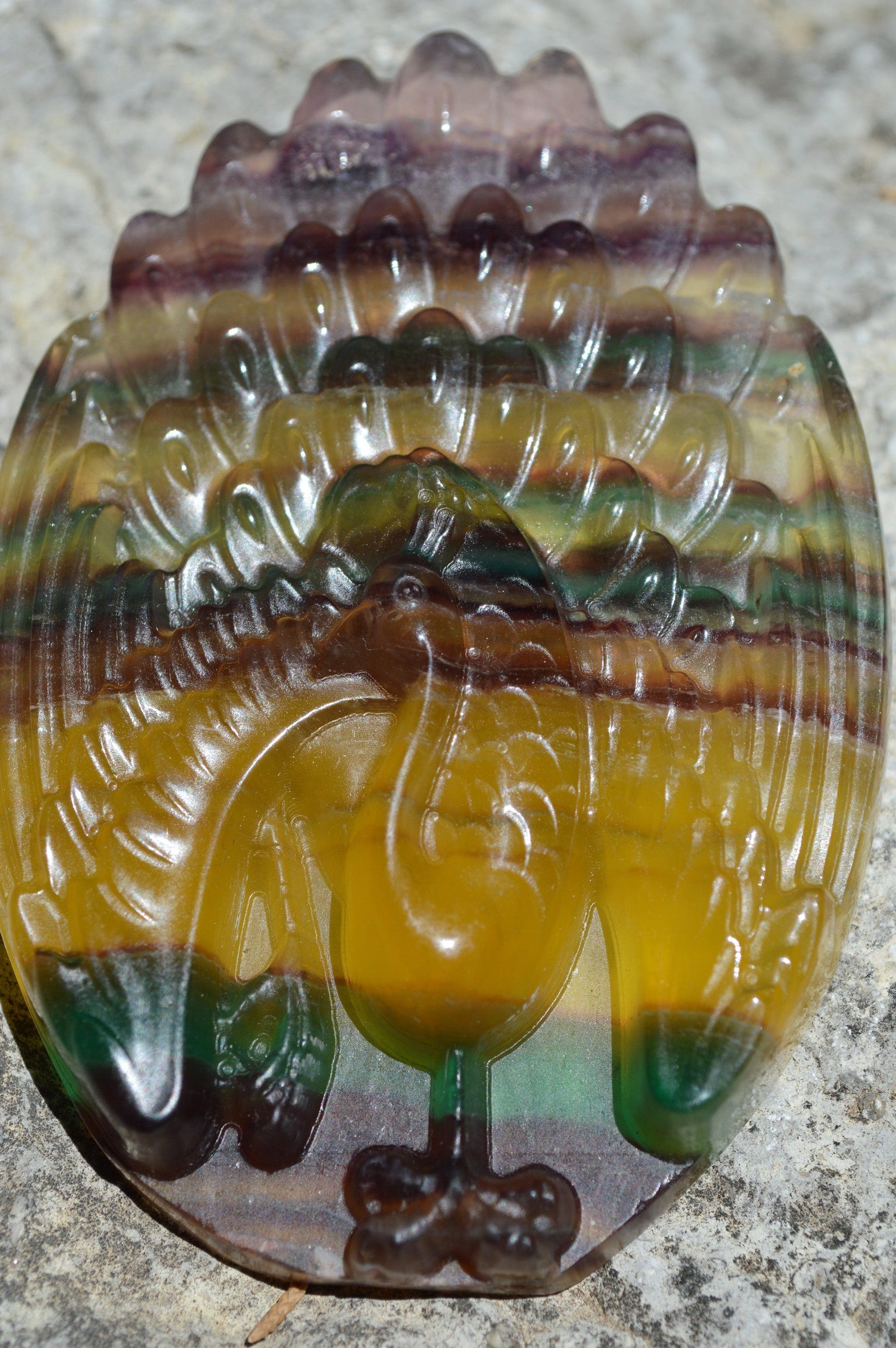 Crystal Wholesale Rainbow Fluorite Hand Carved Peacock I