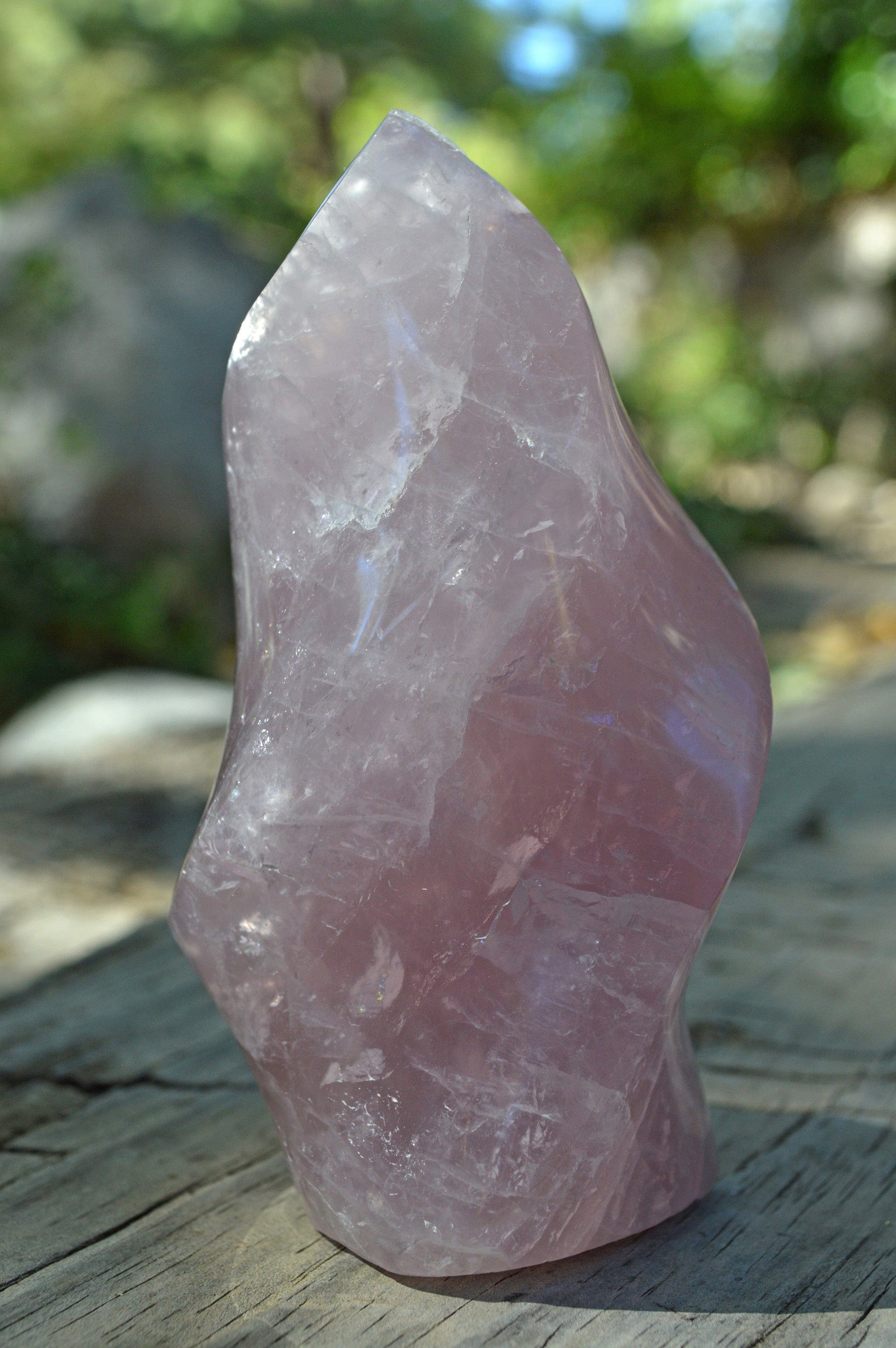 Crystal Wholesale Rose Quartz Flame Crystal Carving - Small