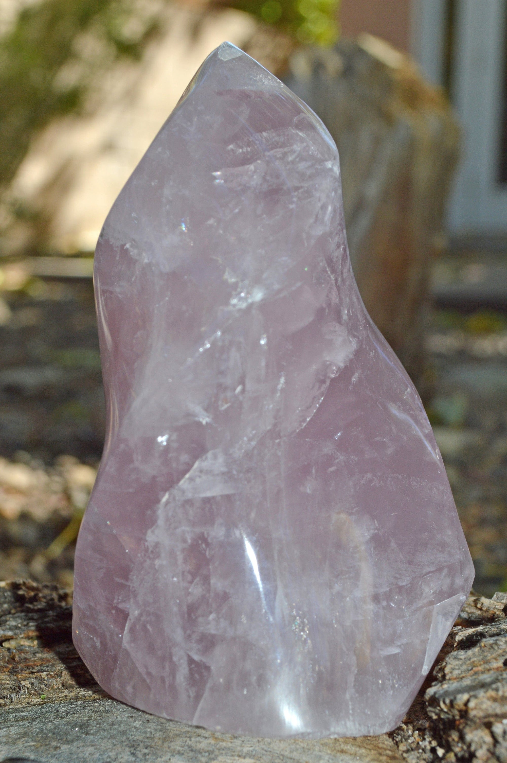 Crystal Wholesale Rose Quartz Flame Crystal Carving - Small