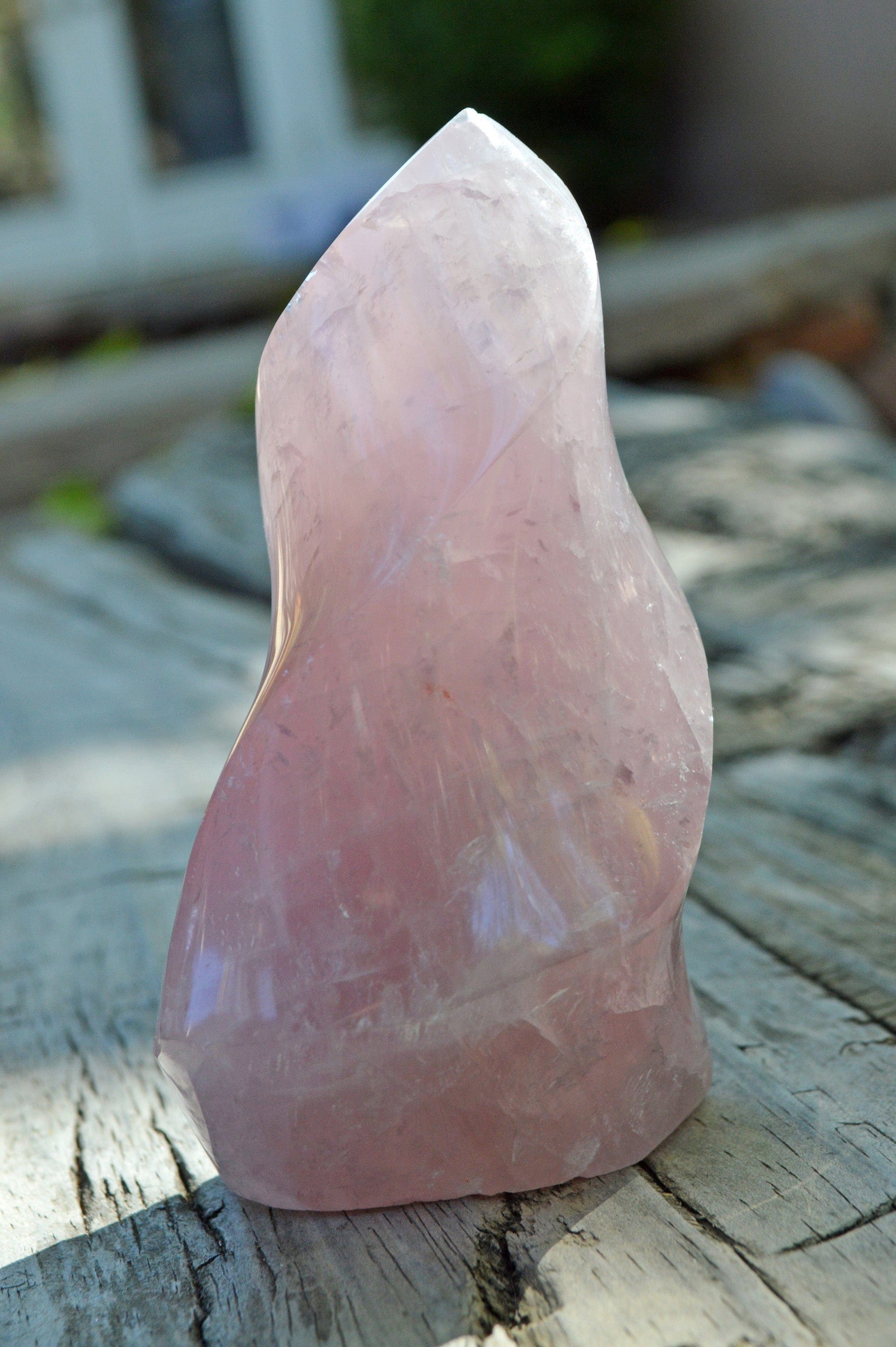 Crystal Wholesale Rose Quartz Flame Crystal Carving - Small