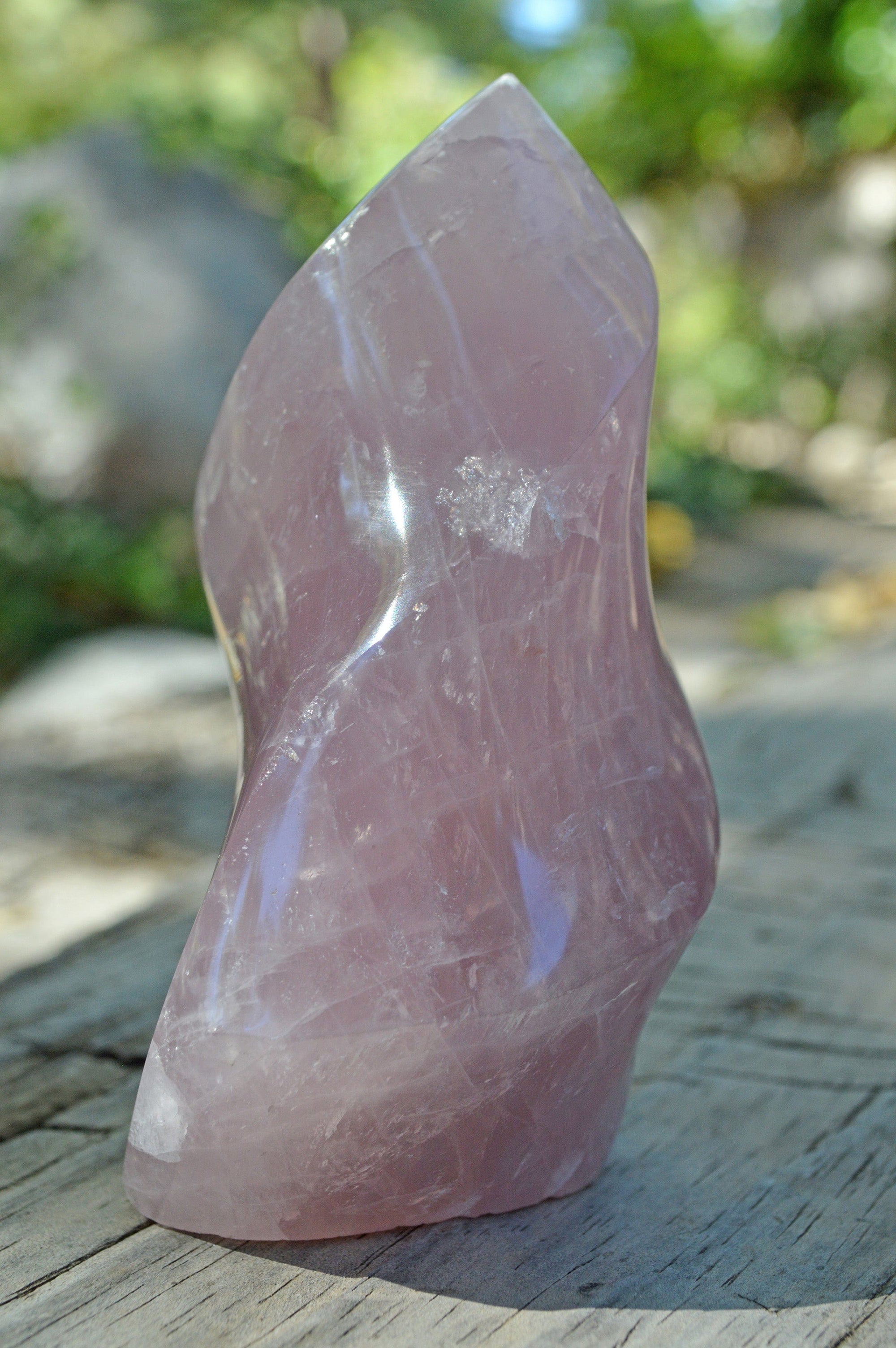 Crystal Wholesale Rose Quartz Flame Crystal Carving - Small