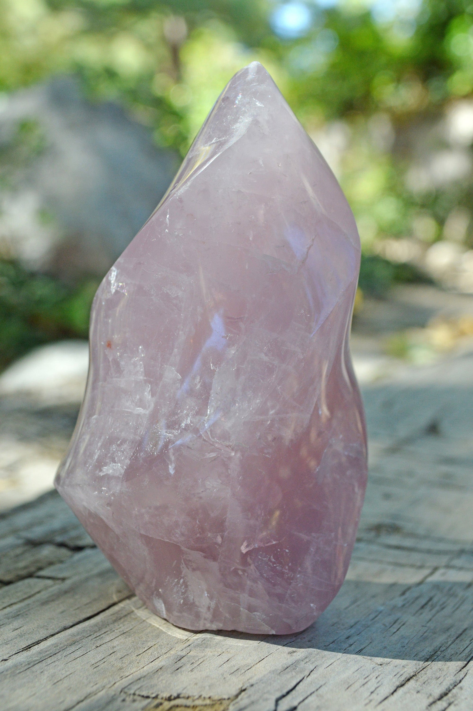 Crystal Wholesale Rose Quartz Flame Crystal Carving - Small