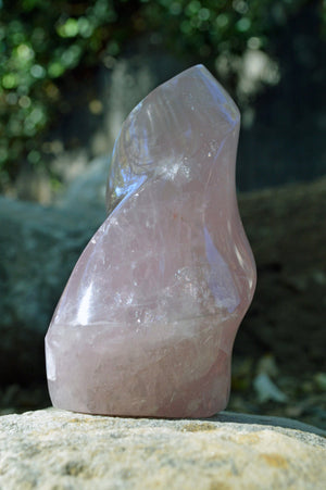 Crystal Wholesale Rose Quartz Flame Crystal Carving - Small