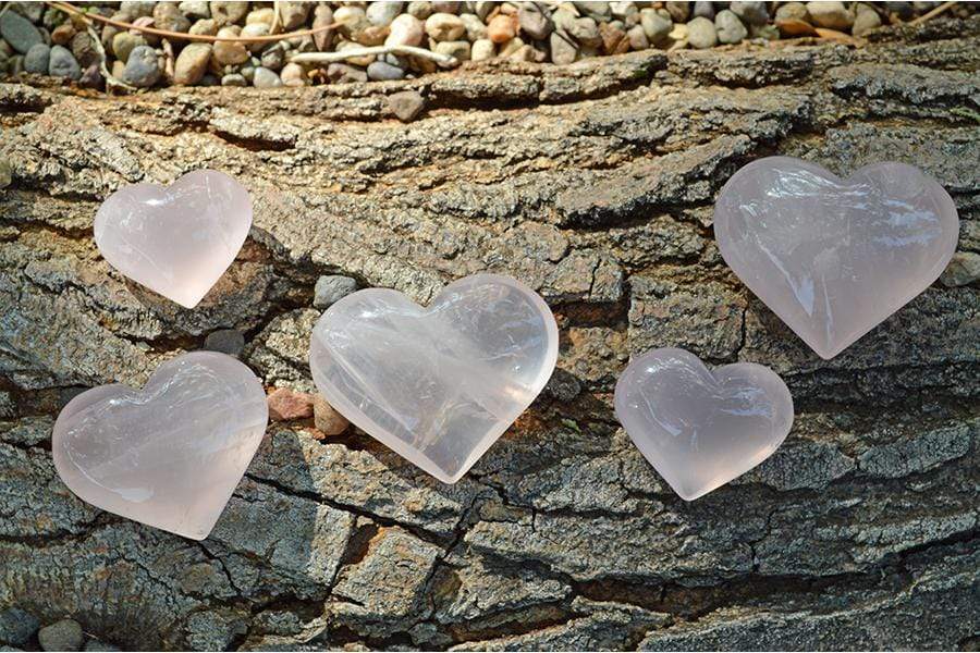 Crystal Wholesale Rose Quartz Heart Crystal Carving - Small & Medium