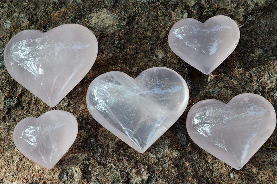 Crystal Wholesale Rose Quartz Heart Crystal Carving - Small & Medium