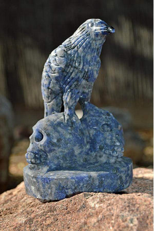 Crystal Wholesale Sodalite Raven Skulls Crystal Carving - Medium