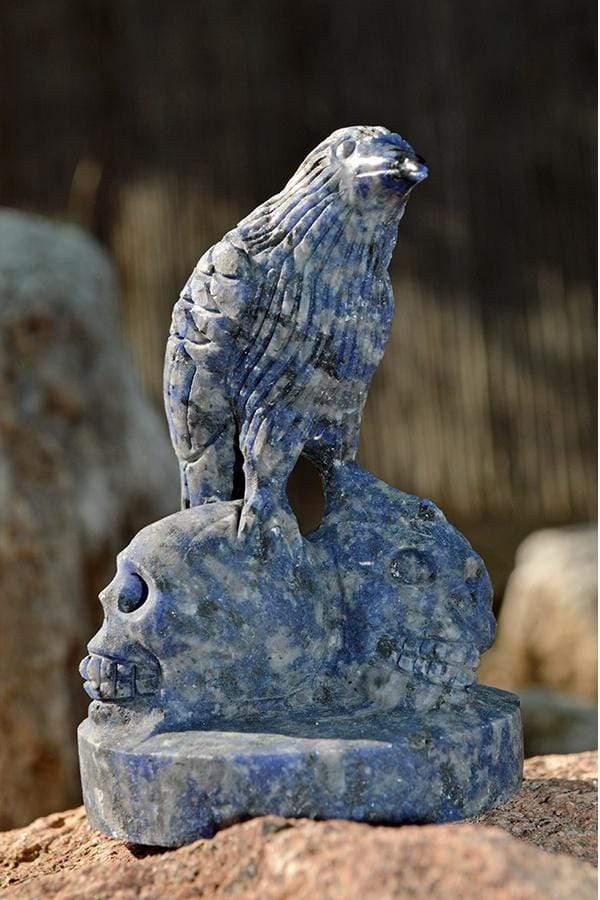 Crystal Wholesale Sodalite Raven Skulls Crystal Carving - Medium