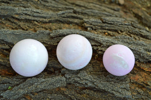 Crystal Wholesale Sphere 3-4oz Pink Aragonite - Carved Hearts and Spheres - Small to Medium