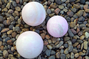 Crystal Wholesale Sphere 4-5oz Pink Aragonite - Carved Hearts and Spheres - Small to Medium