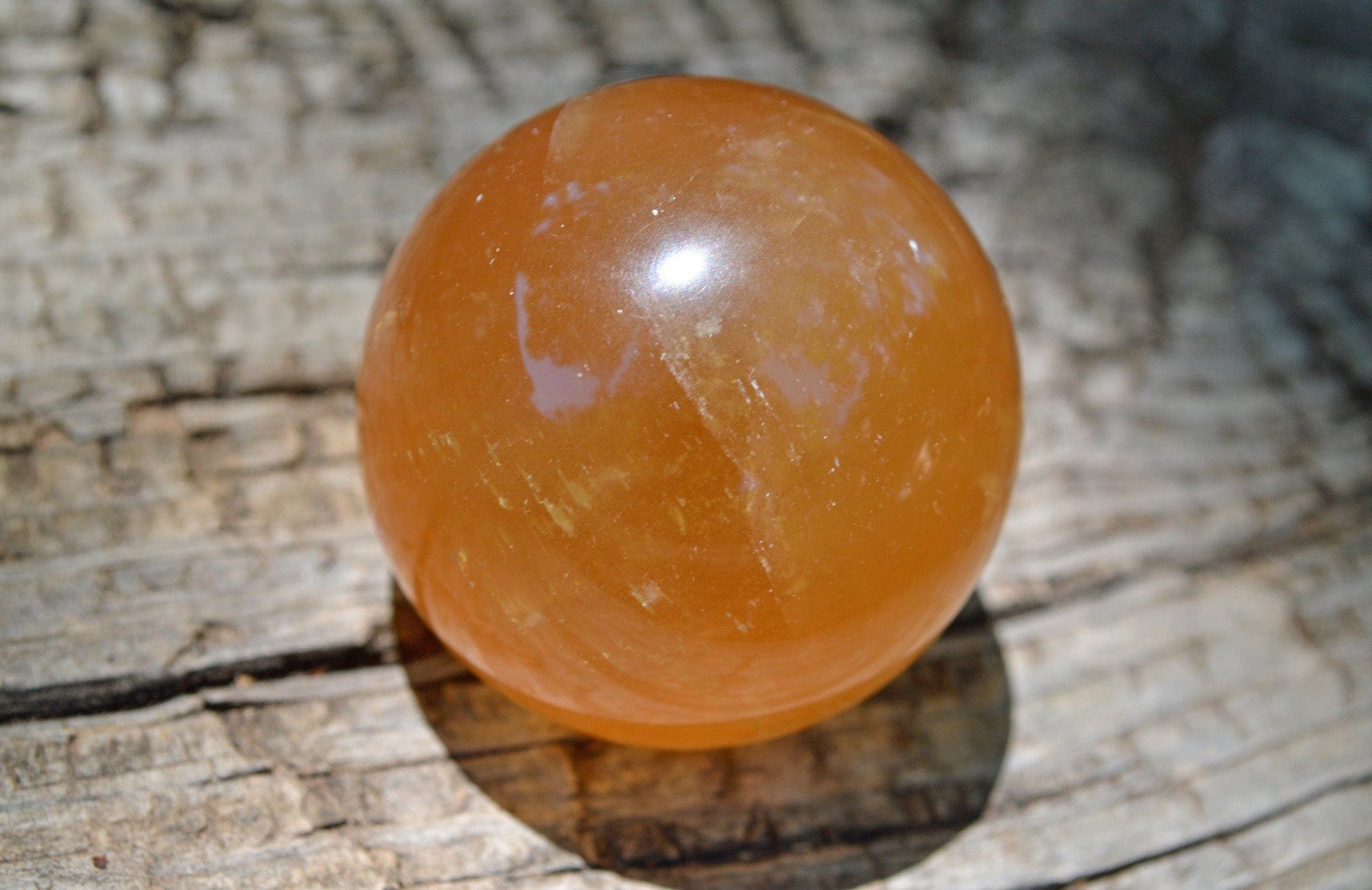 Crystal Wholesale Yellow Honey Calcite Spheres with Rainbows