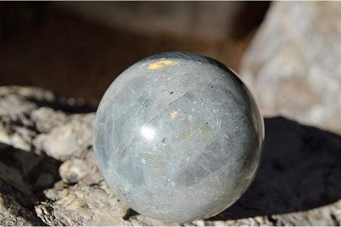 Yellow Sheen Labradorite - Crystal Sphere - Medium