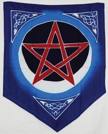 Flags & Pennants Pentacle Moon Pennant 18" x 16"