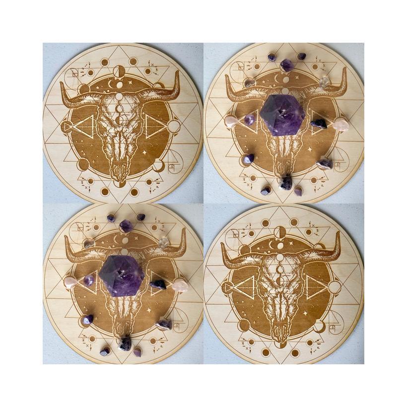 Grid Bull Skull Crystal Grid Alter Table