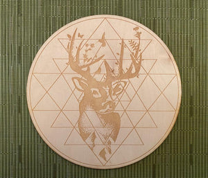 Grid Deer Buck Sri Yantra Crystal Grid Alter Table
