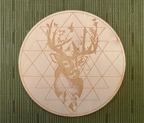 Deer Buck Sri Yantra Crystal Grid Alter Table