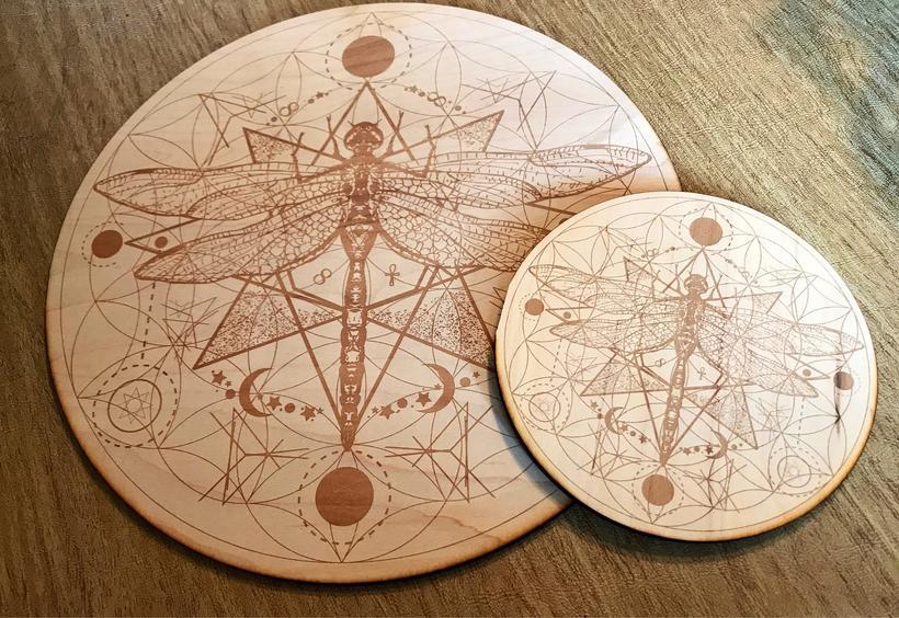 Grid Dragonfly Flower of Life Crystal Grid Alter Table