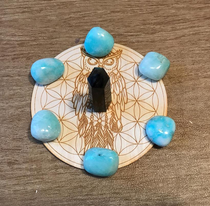 Grid Owl Dreamcatcher Flower of Life Crystal Grid Alter Table