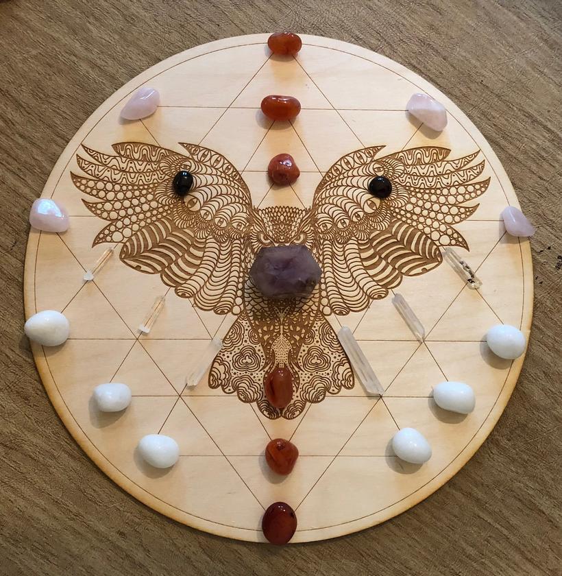 Grid Owl Sri Yantra Crystal Grid Alter Table