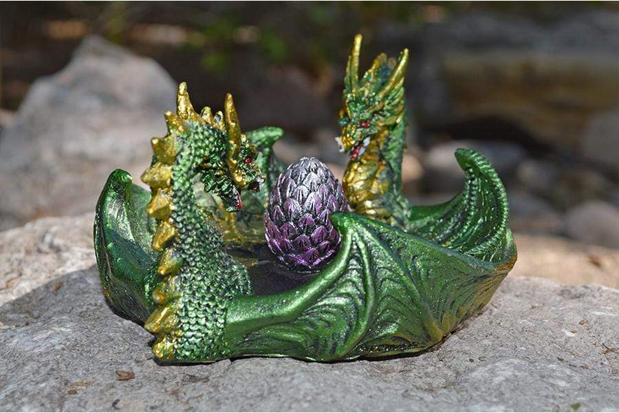 Home Decor 4 1/4" Double Dragon ashtray/incense burner
