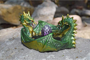 Home Decor 4 1/4" Double Dragon ashtray/incense burner
